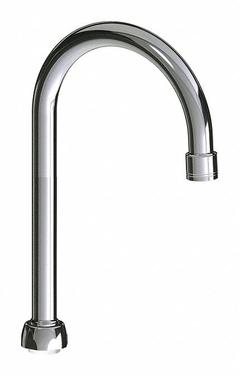 CHICAGO FAUCETS Spout: Spout, Gooseneck, Swivel Spout, Brass, Polished Chrome, Laminar, UNEF (MPN GN2BJKCTF). Key specifications — Includes: Mounting Hardware; Product Type: Spout; Spout Style: Swivel; Body Material: Brass; Color/Finish: Polished Chrome; Brand: CHICAGO FAUCETS.