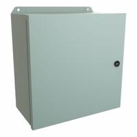 HAMMOND Electrical Enclosure: Steel, 12 in x 12 in x 6 in, NEMA 12/13/3R/4, w/Panel, Solid Cover (MPN EJ12126). Key specifications — Closure Method: Latches; Brand: HAMMOND; Knockouts: Not Included.