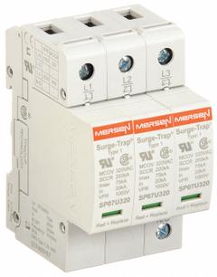 MERSEN Surge Protection Device: Three Phase, 480V AC Wye, 3 Poles, 4 Wires, L-L/L-N, 320/640 V AC (MPN STP480Y07). Key specifications — Voltage: 480V AC Wye; Number of Wires: 4 Wires; Modes of Protection: L-N; Max. Continuing Operating Voltage: 320/640 V AC; Voltage Protection Rating: 1500V (L-N); Short Circuit Current Rating: 200kA; Filtering: No; Enclosure Material: Polyethylene Terephthalate.