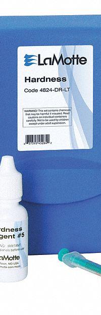 LAMOTTE Water Quality Test Kit: Calcium Hardness/Magnesium Hardness/Total Hardness, 4 to 200 ppm (MPN 4824-DR-LT-01). Key specifications — Includes: Handbook; Range: 4 to 200 ppm; Sensitivity: 4 ppm; Test Parameters: Total Hardness.