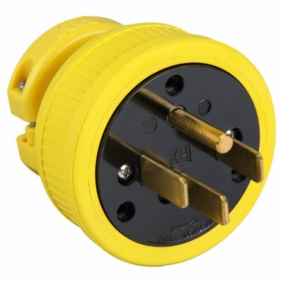 APPROVED VENDOR Straight Blade Plug: 14-50P, 125/250V AC, 50 A, 3 Pole, 4 Blade, Yellow (MPN P1450DF) - General Purpose Plugs