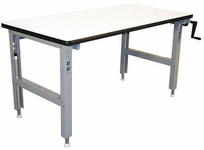PRO-LINE Workbench: Adj Ht, Laminate, 72 in x 30 in, 750 lb Overall Load Capacity - Open-Base Workstations