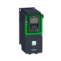 SCHNEIDER Variable Frequency Drive: In Phase Three, Out Phase Three, 5 hp, IP21, No Bypass, Compact (MPN ATV930U40M3). Key specifications — Style: Compact; Color: Black/Green; Output Phase: Three.