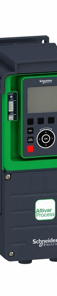 SCHNEIDER Variable Frequency Drive: In Phase Three, Out Phase Three, 5 hp, IP21, No Bypass, Compact (MPN ATV930U40M3). Key specifications — Style: Compact; Color: Black/Green; Output Phase: Three.