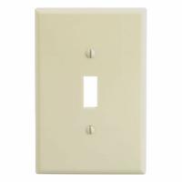 LEVITON Wall Plate: Toggle, 1 Gang, Ivory, Jumbo Size (MPN 86101). Key specifications — Brand: LEVITON; Material: Plastic.