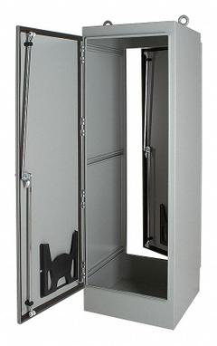 HOFFMAN Enclosure: Steel, 60 in x 24 in x 18 in, NEMA 12, Solid Cover, Hinged (MPN A602418FSG). Key specifications — Brand: HOFFMAN; Closure Method: Keyed Handle; Knockouts: Not Included.