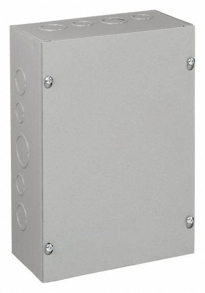 HOFFMAN Enclosure: Steel, 18 in x 12 in x 4 in, NEMA 1, Solid Cover, Screw On, Included - Steel Indoor Enclosures with Screw-On Covers