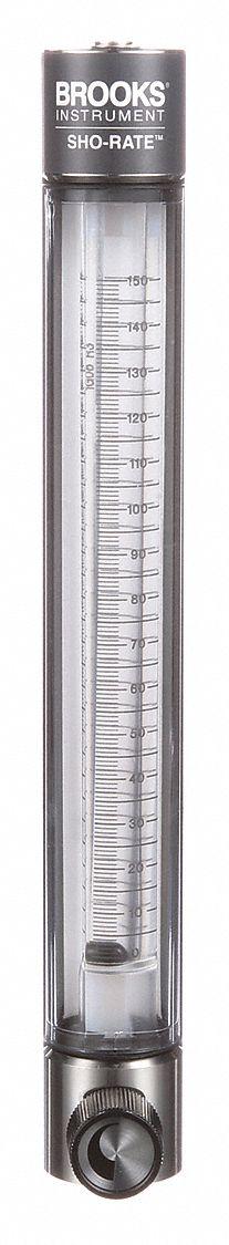 BROOKS Mechanical Flowmeter: Flow Meter, Scale, Variable Area, Panel Mount, Vertical - Panel-Mount Flowmeters for Air & Water
