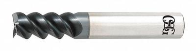 OSG Square End Mill: Carbide, TiAlN Coated, 3 Flute, 16 mm Mill Dia, 32 mm LOC - Carbide Square End Mills for Stainless Steel & Super Alloys