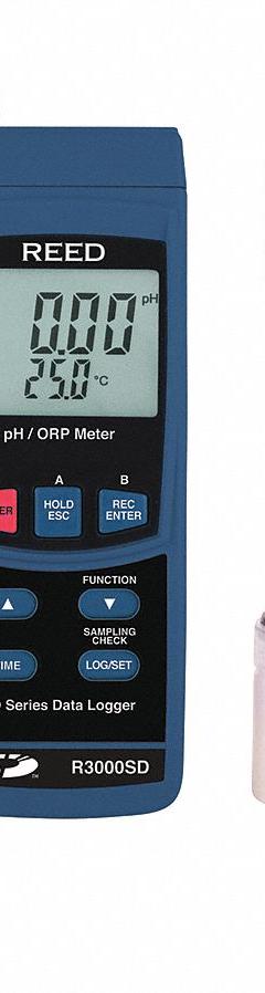 REED INSTRUMENTS Handheld Multiparameter Meter Kit: ORP/pH/Temp, ORP Electrode/pH Electrode (MPN R3000SD-KIT). Key specifications — Test Parameters: pH; Manufacturer Part Number: R3000SD-KIT; Configured Test Parameters: Temperature; Measurement Components Included: ORP Electrode; Other Accessories Included: Soft Carrying Case; Reagents and Solutions Included: Reagents Sold Separately.