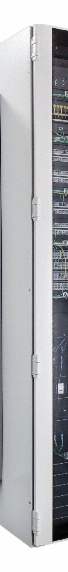 RITTAL Micro Data Center: RiMatrix Blue e+, 5.8 kW Max Rated IT Load, 42U, NEMA 12, EAC-58S. Key specifications — UPS Characteristics: 6000VA/5400W Power Rating; Basic PDU Characteristics: (1) 5.5kW Single-Phase 208V/230V PDU; Metered PDU Characteristics: NEMA L6-30P Input; NEMA Rating: 12; Input Voltage - Three Phase: 380 to 480V AC; Climate Control System: (1) Blue e+ Roof-Mounted Cooling Unit.