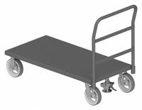 APPROVED VENDOR Platform Truck: 1,200 lb, 48 in L x 24 in W x 11 3/8 in H Deck, Solid, 12 ga Deck (MPN EPTFL24488PN95). Key specifications — Side Panel Type: No Side Panels; Brand: APPROVED VENDOR; Color: Gray; Caster/Wheel Configuration: (2) Swivel.