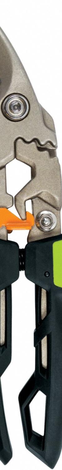 FISKARS Aviation Snips: Right, 9 3/4 in Overall Lg, 1 1/2 in Cutting Lg, Steel, SoftGrip, Steel (MPN 710610-1002). Key specifications — attr308531: SoftGrip; attr308530: Steel; attr308532: Steel; attr308533: Yes; attr308535: Metal; attr308541: 18 ga (Cold Rolled Steel); attr308546: Right; attr324897: FISKARS.