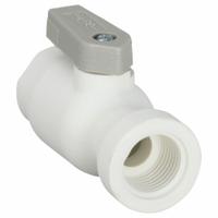 PARKER Manual Two-Way Ball Valve: 3/8 in, Polypropylene, Straight, Push x FNPT, Full Port Ball Port (MPN LFPP6VFC6). Key specifications — Brand: PARKER; Handle: Lever.