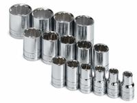 SK PROFESSIONAL TOOLS Socket Set: 1/2 in Drive, 15 Piece, 12-Point, SAE, 3/8 in to 1 1/4 in (MPN 4122). Key specifications — attr1224269: 1/2 in; attr1204685: Not Tether Capable; attr1204650: 3/8 in to 1-1/4 in; attr1204673: Socket Bits Not Included; attr1204688: SK PROFESSIONAL TOOLS; attr1224230: Friction; attr1206170: Standard Sockets.