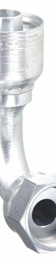 AEROQUIP Hydraulic Crimp Fitting: Steel x Steel, 90° Elbow, -8 For Hose Dash Size, ORS x Crimp (MPN 1AA8FRB8). Key specifications — Fitting Gender: Female x Genderless; Fitting Connection Type: ORS x Crimp; For Hose Dash Size: -8; Thread Size: 13/16"-16; Brand: AEROQUIP.