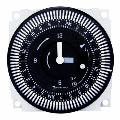 INTERMATIC Electromechanical Timer: 24 hr, SPDT, 48 On/Off Cycles - Max - Panel Cover-Mounted Electromechanical Timer Switches