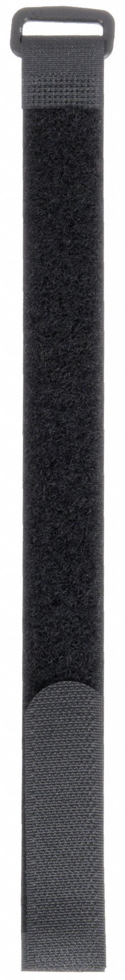 TY-RAP Hook-and-Loop Cinch Strap: 12 in Lg, 3.00 in, 0.75 in Wd, Nylon, Black - Buckle Hook-and-Loop Cable Ties
