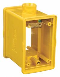 HUBBELL WIRING DEVICE-KELLEMS Portable Outlet Box: Portable Outlet Box, 1 Gangs, 1/3R, Yellow (MPN HBLPOB1). Key specifications — Color: Yellow; Brand: HUBBELL WIRING DEVICE-KELLEMS.