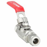 HAM-LET Manual Two-Way Ball Valve: 3/8 in, 316 Stainless Steel, Straight, Std Port Ball Port (MPN H-795-SS-NL-3/8 x 3/8-T-LD). Key specifications — Brand: HAM-LET; Handle: Locking Lever.