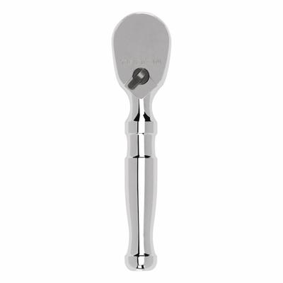 TEKTON Hand Ratchet: Pear, Reversible, 4 1/2 in Overall Lg, Polished, 4° Min Arc Swing - Standard-Head Ratchets
