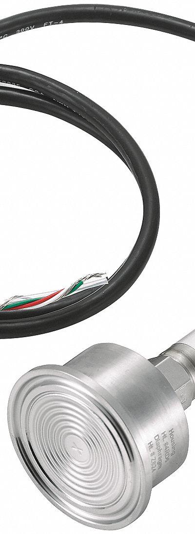 ASHCROFT Sanitary Pressure Transmitter: 1 1/2 in Triclamp - Sanitary Pressure Transmitters with Cable & Wire Leads