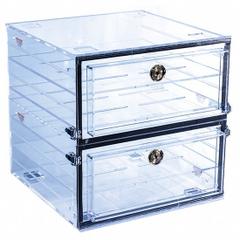 Acrylic Desiccator with Gas Port: Rectangular, 3.1 cu ft Capacity, Acrylic, 24 in Overall Wd (MPN 863-CG/NS). Key specifications — Includes: Slip-Away Hinges; Material: Acrylic; Brand: PLAS-LABS; Desiccator Shape: Rectangular.