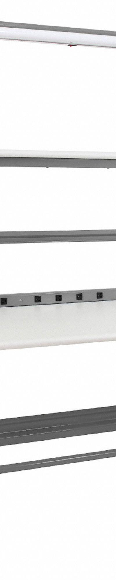 BENCHPRO Workbenches: Adj Ht, Laminate, 72 in x 30 in, 1, 200 lb Overall Load Capacity - Workstations with Power, Storage & Overhead Lighting