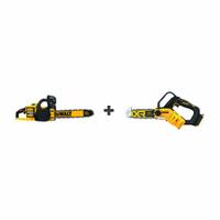 DEWALT Chainsaw Kit: 20V MAX*, Chainsaw and Pruner, 8 in_16 in Chain Saw Bar Lg, 9.0 Ah, 20 V Volt (MPN DCCS670X1/DCCS623B). Key specifications — Battery Capacity: 9.0 Ah; Combo Type: Chainsaw and Pruner.