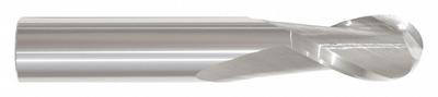 APPROVED VENDOR Ball End Mill: Carbide, TiCN Coated, 2 Flute, 4 mm Mill Dia, 14 mm LOC - General Purpose Carbide Ball End Mills