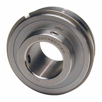 IPTCI BEARINGS Set Screw Ball Bearing Inserts: SSER 206-18, 1 1/8 in Bore, 2 7/16 in OD - Food-Grade Cylindrical Insert Bearings