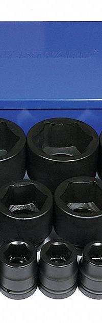 WESTWARD Impact Socket Set: 1 in Drive Size, Small Set (0-50 pieces) Set Size, 27 Pieces, SAE (MPN 21WM43). Key specifications — attr1204251: WESTWARD; attr1215453: 1 in; attr1215454: 7/8 in to 3-1/2 in.