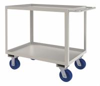 APPROVED VENDOR Utility Cart: 1,200 lb, 36 in L x 24 in W Shelf, 2 Shelves, Silver, Flat (MPN SRSC1624362ALU6PU). Key specifications — Caster/Wheel Configuration: (2) Swivel; Brand: APPROVED VENDOR; Caster Wheel/Tread Material: Polyurethane.
