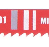 MILWAUKEE Jigsaw Blade: 14, 2 3/4 in Blade Lg, High Speed Steel, High Speed Steel, U Shank, 5 PK (MPN 48-42-0101). Key specifications — attr1097716: Thick Metal; attr1097715: High Speed Steel; attr1097719: 14; attr1097721: High Speed Steel; attr1097728: MILWAUKEE.