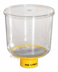 Bottle Top Filter: 0.45 um Max Particle Size, 90 mm Dia, PES, 1 L Upper Capacity, Sterile (MPN 11L837). Key specifications — Includes Stopper: No; Material: PES (Membrane); Product Type: Bottle Top Filter; Brand: LAB SAFETY SUPPLY.