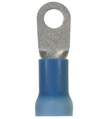 PANDUIT Ring Terminal: Blue, Vinyl Insulation, 1/4 in Stud Size, 6 AWG to 6 AWG Wire Sizes - Insulated Ring Terminals