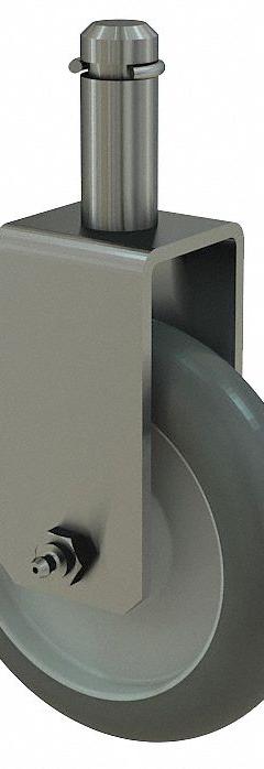 METRO Replacement Caster: 300 lb Cap, Unfinished, Silver/Gray, 5 in H x 1 1/2 in W x 5 in D (MPN 5MPRGSA-24). Key specifications — Color: Silver; Gray; Finish: Unfinished; Manufacturer Part Number: 5MPRGSA-24; Brand: METRO.