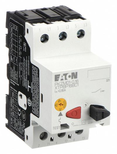 EATON Manual Motor Protector: Non-Reversing, 3 Poles, 0.16 A, Thermal Protection - Non-Reversing Starters with Thermal Overloads