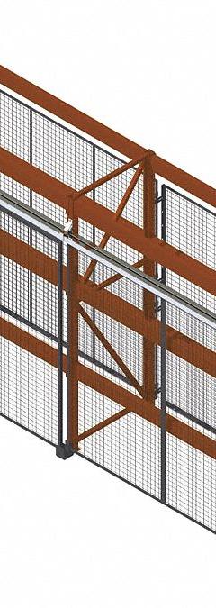 WIRECRAFTERS Enclosure Kit: 2 Bays, 144 in x 36 in x 144 in, 10 ga, Steel, Powder Coated, Gray (MPN RE121236SD2). Key specifications — Brand: WIRECRAFTERS; Material: Steel; Includes: (2) Sliding Doors; Includes Hardware: Yes; Finish: Powder Coated; Color: Gray.
