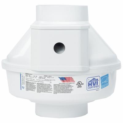 FANTECH Radon Fan: 166 cfm Max., 4 1/2 in Duct, 58 W, 120V AC, 1 Ph, IP44, 60 Hz Freq - Radon Inline Duct Fans