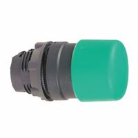 SCHNEIDER Mushroom Head Push Button: Green, 22 mm Mounting Size, Non-Metallic, Momentary (MPN ZB5AC34). Key specifications — Brand: SCHNEIDER; Action: Momentary; Series: XB5; Push Button Material Type: Non-Metallic.