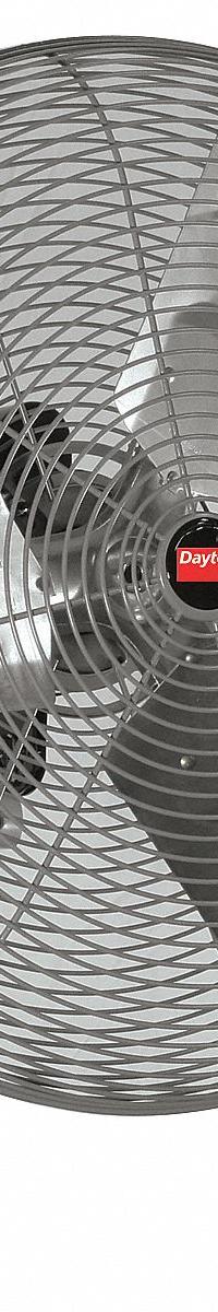 DAYTON Mounted Fan: 20 in Blade Dia, 115V AC, 1/4 hp Motor HP, Ceiling/Post/Wall Mount (MPN 7DC98). Key specifications — Brand: DAYTON; Voltage: 115V AC; Number of Speeds: 2; Fan Mounting Location: Ceiling; Oscillation: Non-Oscillating.