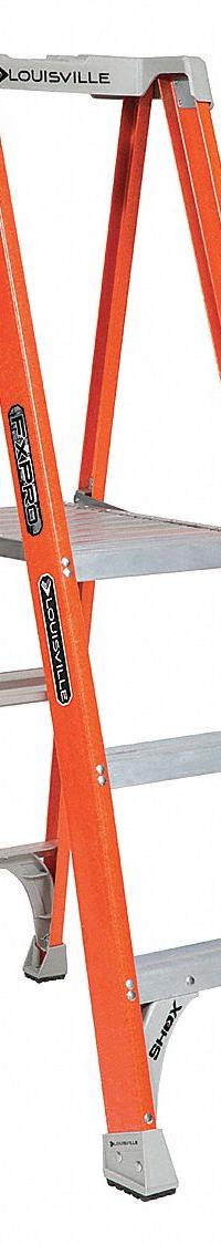 LOUISVILLE LADDER Platform Stepladder: 5 ft Ladder Size, Fiberglass, 300 lb Load Capacity, 22 lb Wt (MPN FXP1703). Key specifications — Brand: LOUISVILLE LADDER; Included Features: Impact-Resistant Bracing.