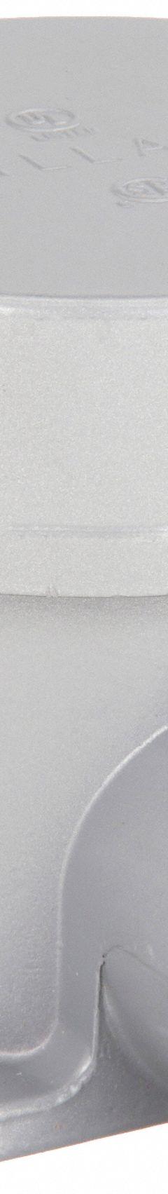 Conduit Outlet Body: Aluminum, GE, 3/4 in Trade Size, T Body, 29 cu in Body Capacity (MPN GEBT-2). Key specifications — Series: For Standard Body; Compatible Conduit Trade Size: 3/4 in; Thread Gender: Female; Hub Style: Threaded; Cover Included: Yes; Body Style: T; Connection Type: Threaded; Back Type: Flat.