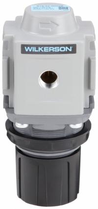 WILKERSON Compressed Air Regulator: Aluminum, 1/4 in NPT, 150 cfm, 300 psi Max Op Pressure (MPN R18-02-G000B). Key specifications — attr111664: No; attr111400: R18; attr111627: WILKERSON.