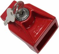 JENDYK Gladhand Lock: Aluminum, Red, Keyed Different, (2) Key/Lock, 2 1/8 in Ht, 3 1/4 in Dp (MPN GHAL-KD). Key specifications — Includes: Lock; Brand: JENDYK; Keying: Keyed Different.