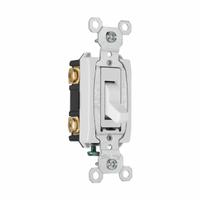 PASS & SEYMOUR Wall Switch: Toggle Switch, 3-Way, Maintained, White, 120/277V AC, 20 A (MPN CSB20AC3W). Key specifications — Brand: PASS & SEYMOUR; Illuminated: No; Voltage Rating: 120/277V AC.
