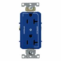 LEVITON Plugs and Receptacles: Duplex, 5-20, Blue, 125V AC, 20 A, 2 Pole / 3 Wire (MPN 16352-2PB)