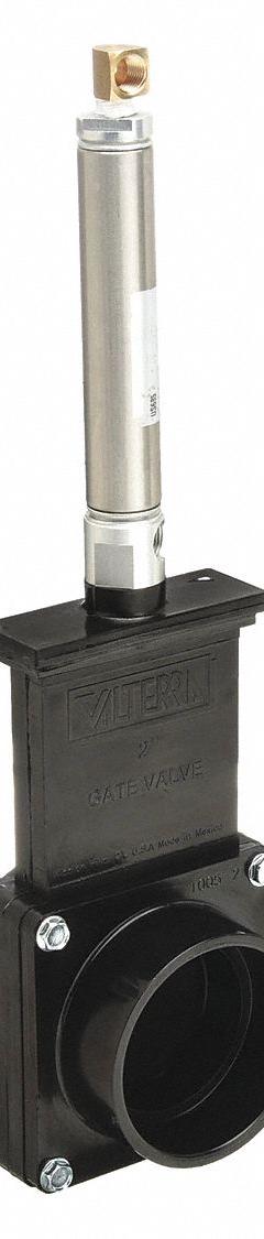 VALTERRA Gate Valve: 2 in, ABS, Rising, Slip x Slip, 70 psi CWP, Wheel, Solid Wedge (MPN 9201GR). Key specifications — Wedge Material: Polypropylene; Bonnet Material: ABS; Brand: VALTERRA.