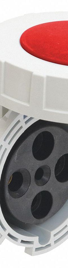 BRYANT Pin and Sleeve Receptacle: Red, 480V AC, Three Phase, 60 A, 3 Pole, 4 Wire, Style 2 Grounding (MPN BRY460R7W). Key specifications — Brand: BRYANT.